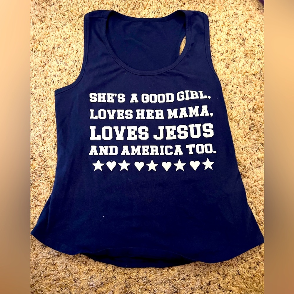 Navy Patriotic Racerback Tank